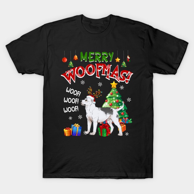 Pitbull Merry Woofmas Awesome Christmas T-Shirt by Dunnhlpp